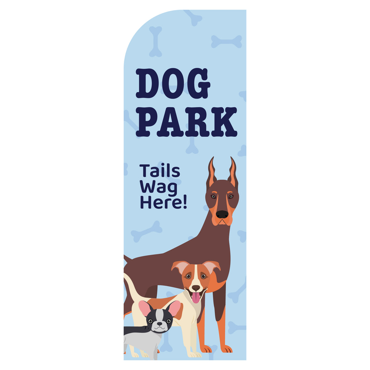 Flag - Tails Wag Here - Blue