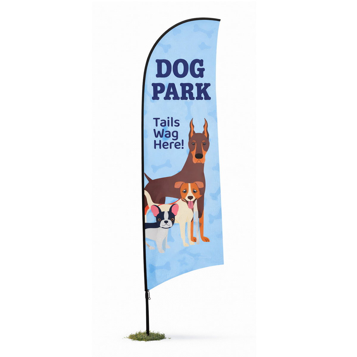 Flag - Tails Wag Here - Blue