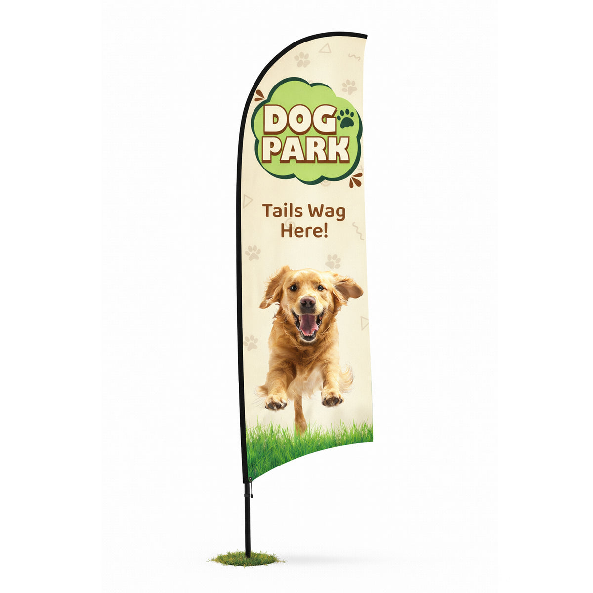 Flag - Tails Wag Here Tan